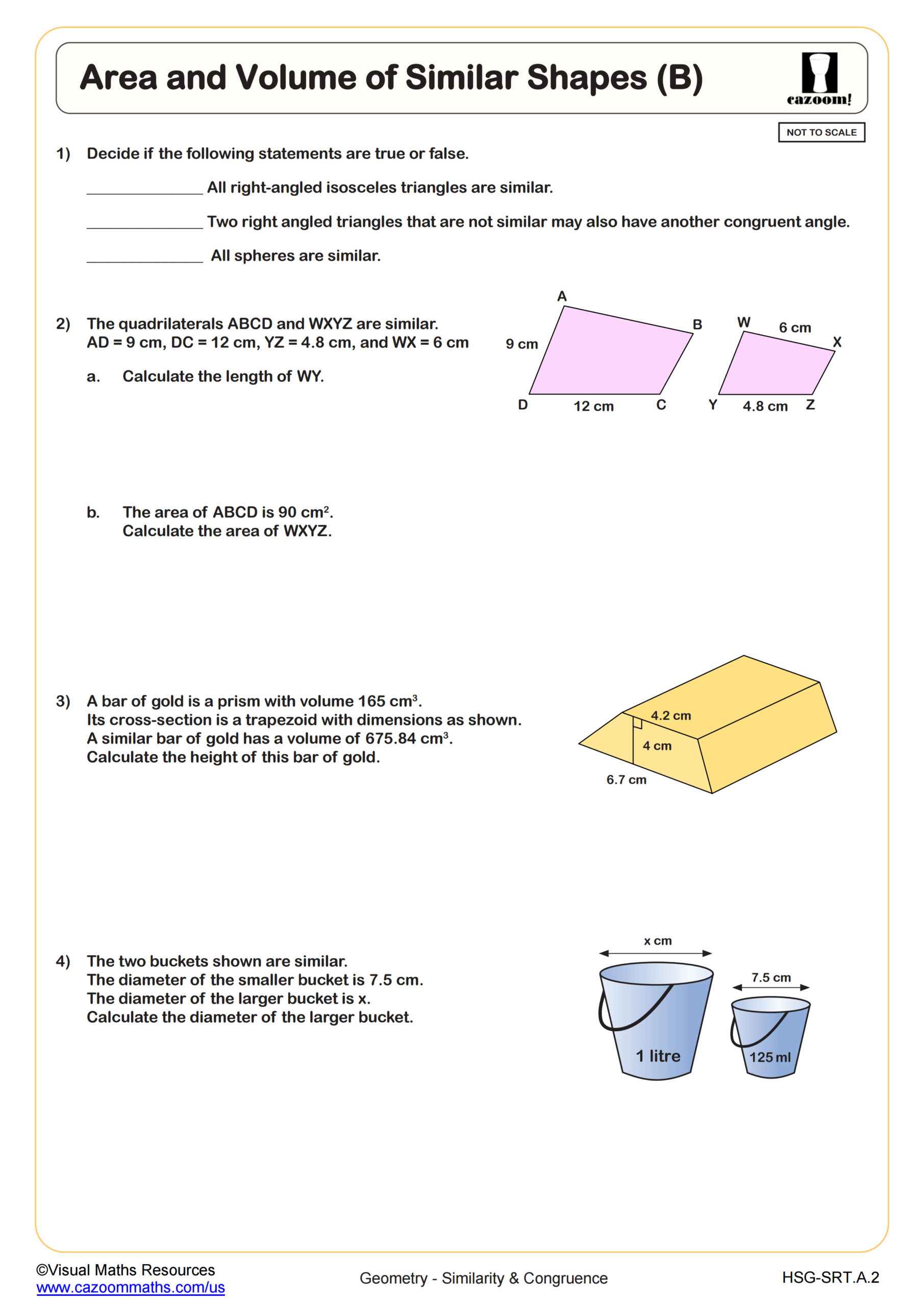 Preview of Area and Volume of Similar Shapes (B)