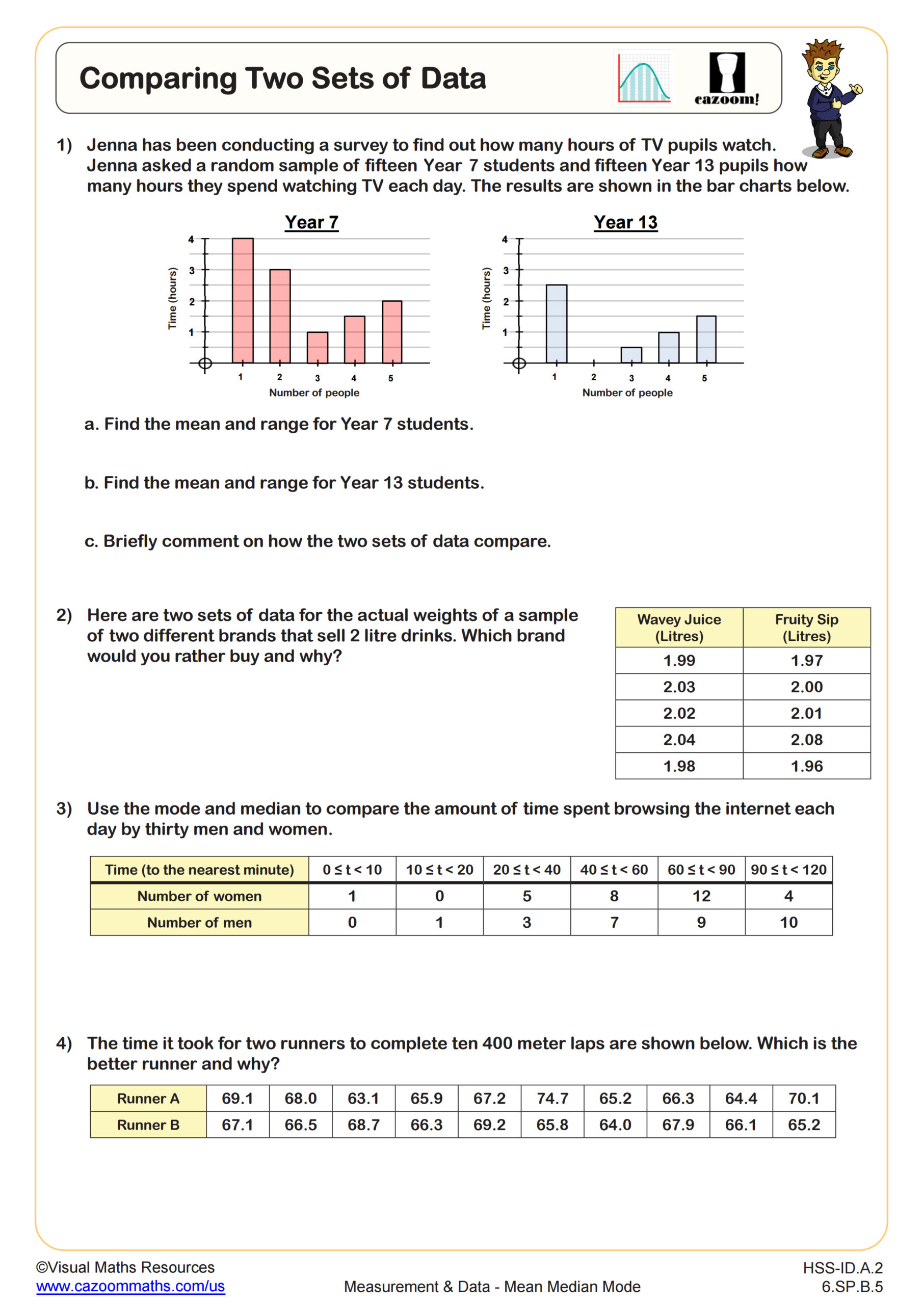 Comparing Two Sets of Data