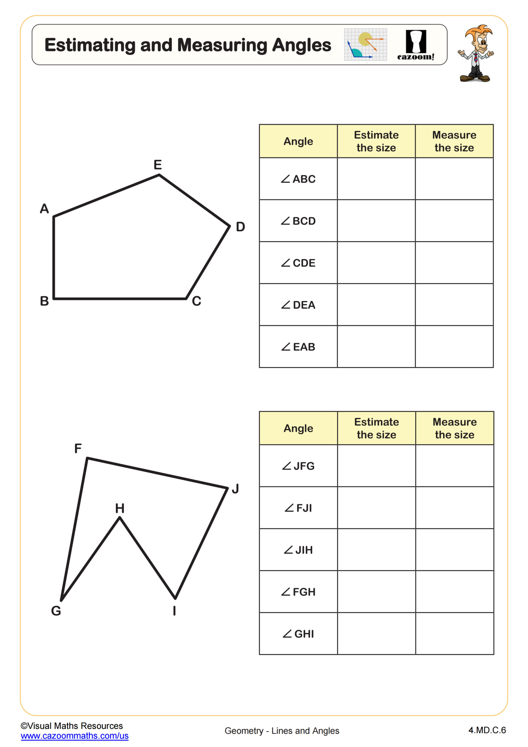 Preview of Estimating and Measuring Angles