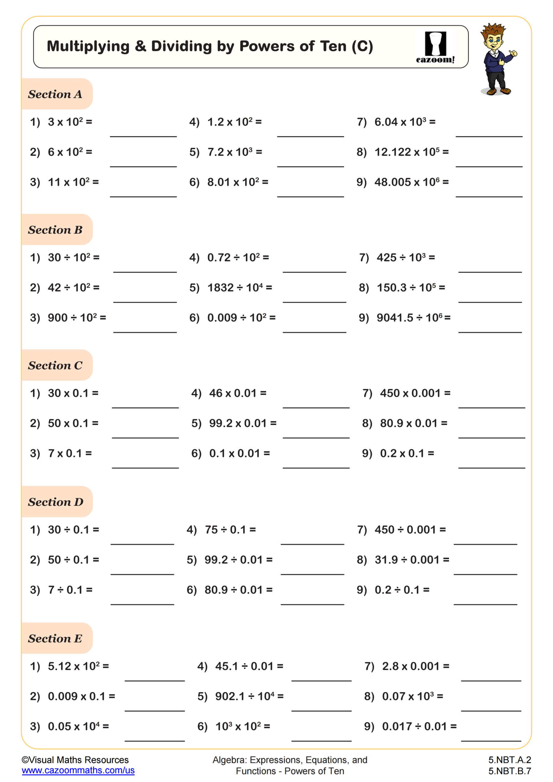 Preview of Multiplying and Dividing by Powers of Ten (C)