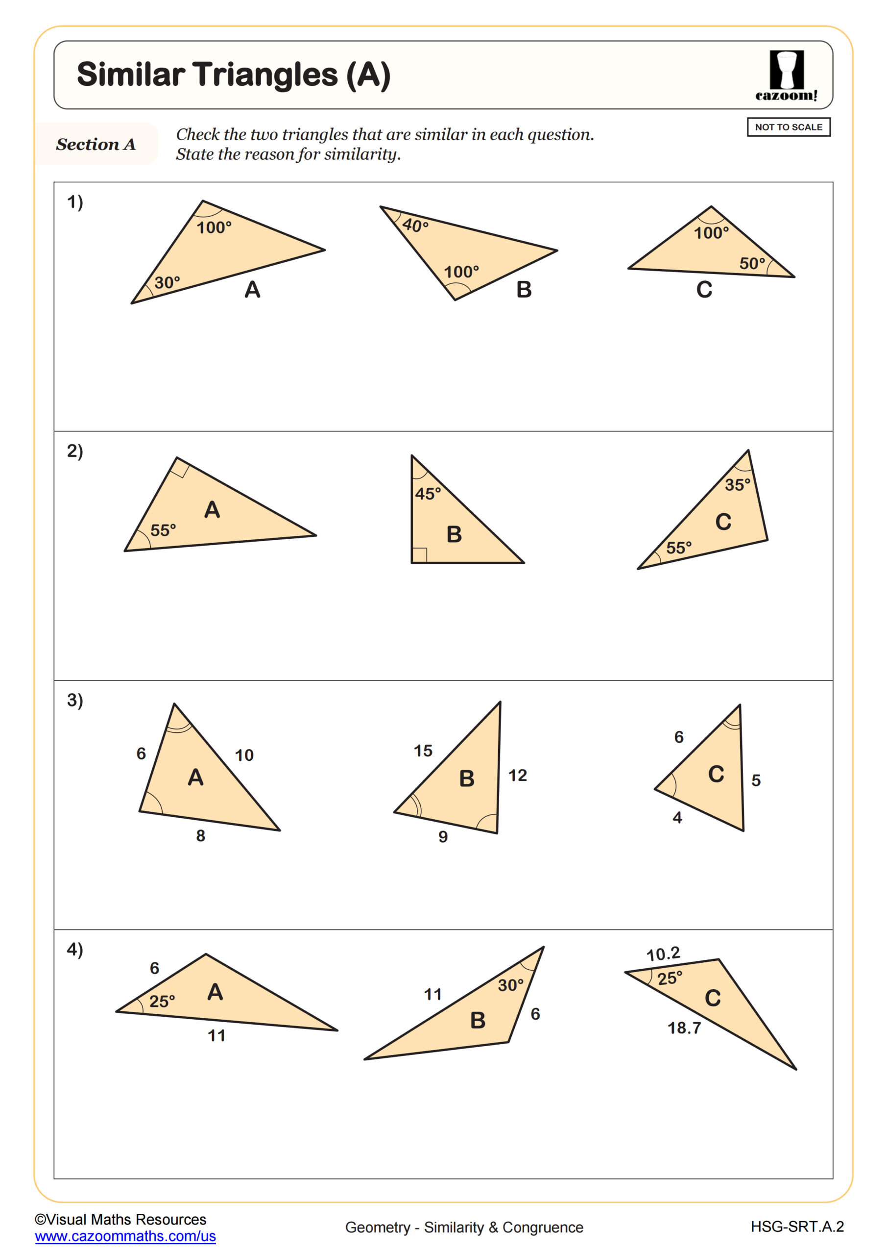 Preview of Similar Triangles (A)