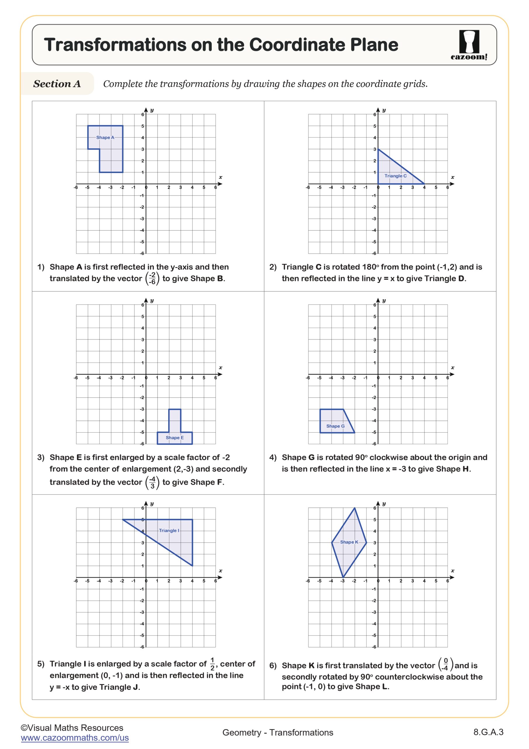 Preview of Transformations on the Coordinate Plane