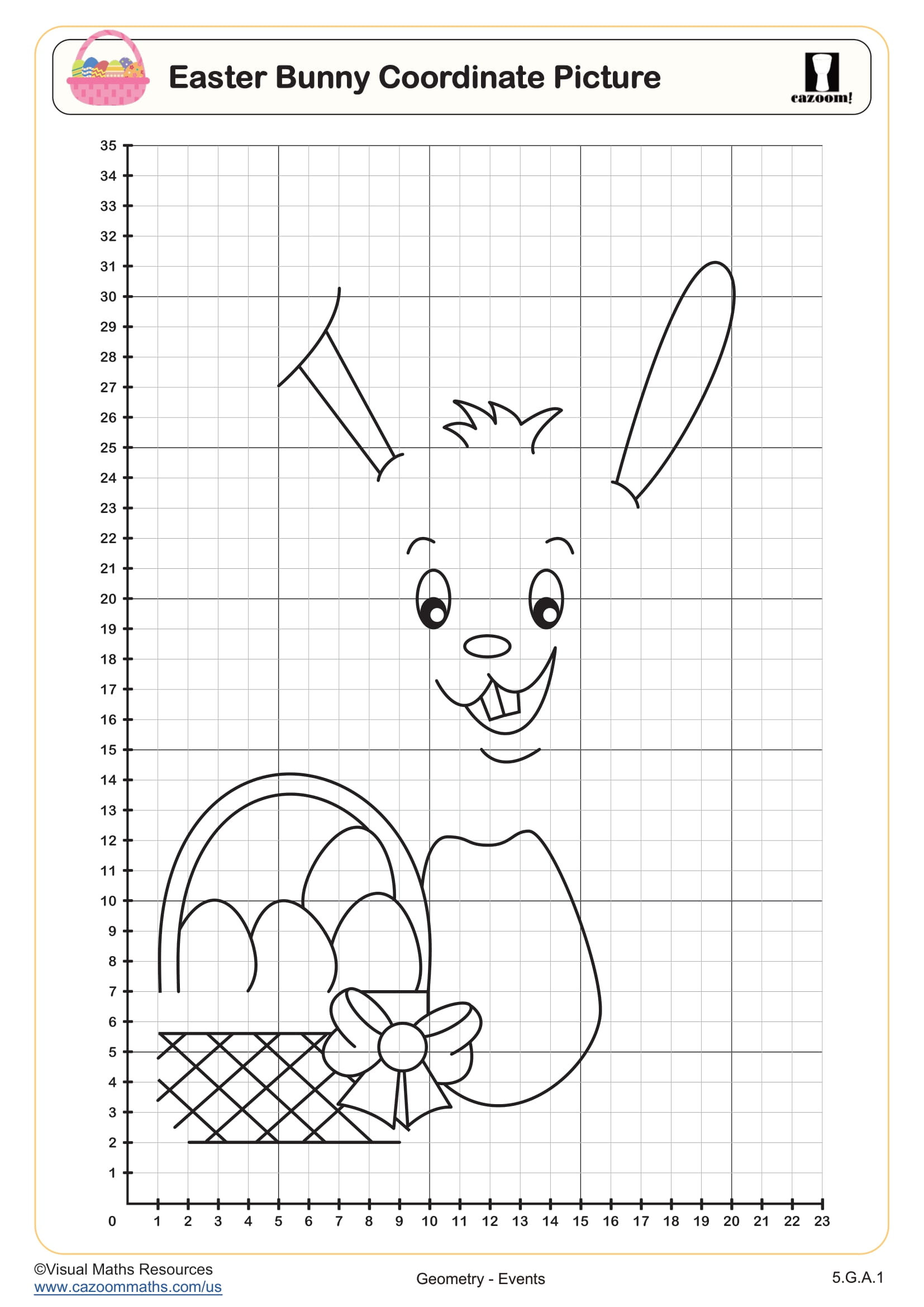Preview of Easter Bunny Coordinate Picture
