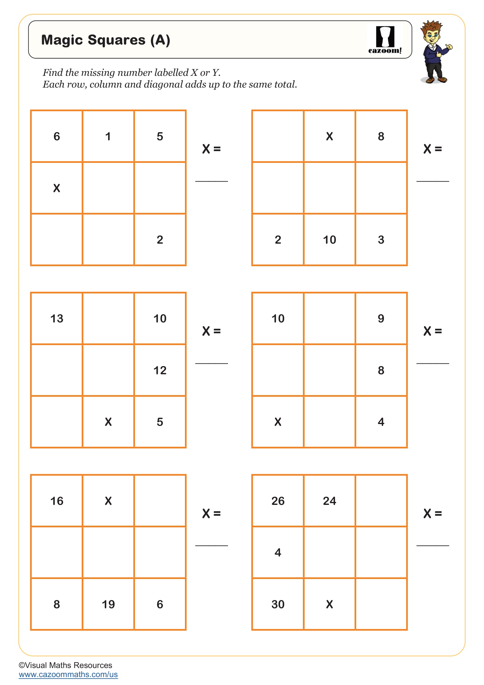 Magic Squares (A) Free Teaching Resource