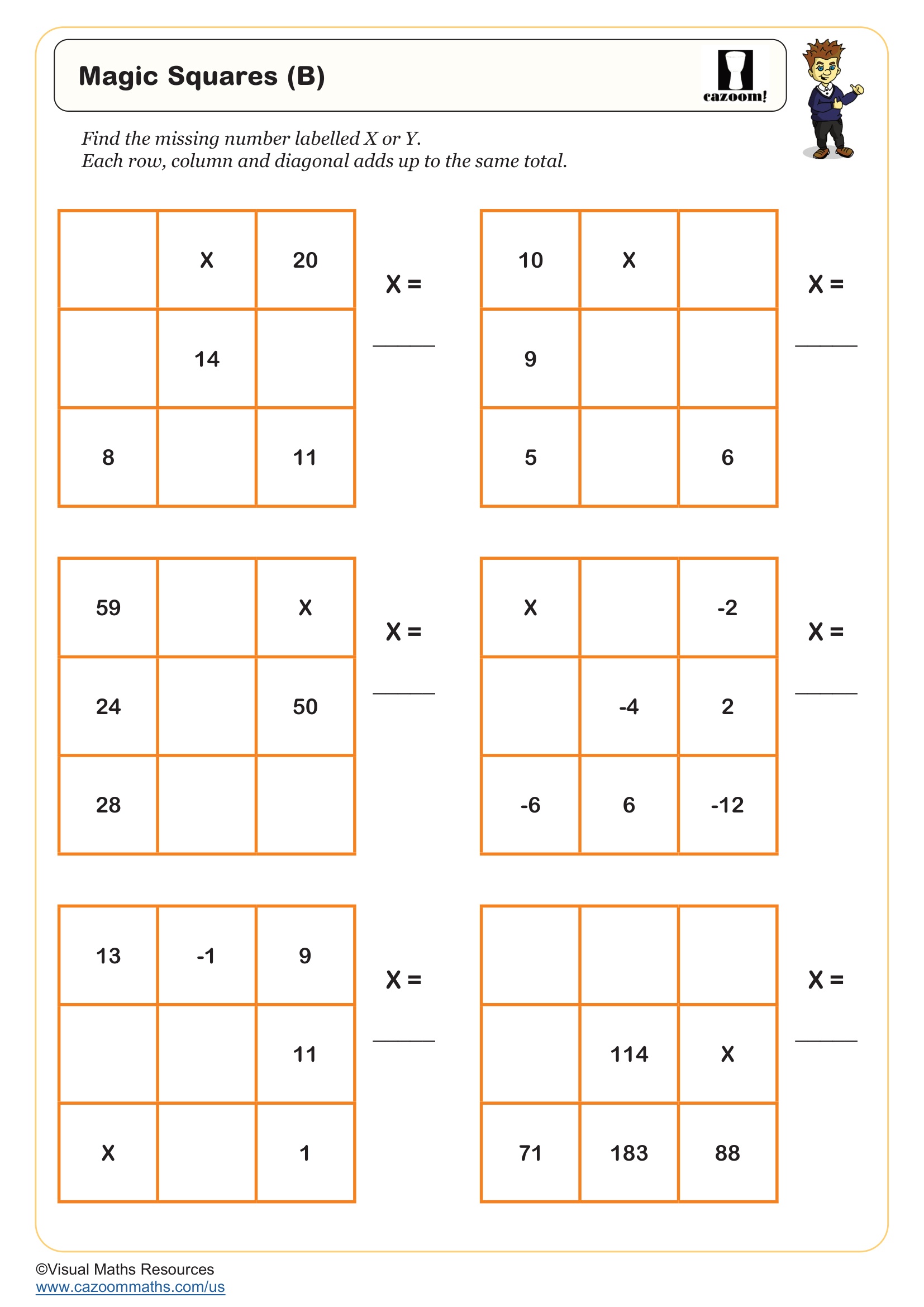 Preview of Magic Squares (B)