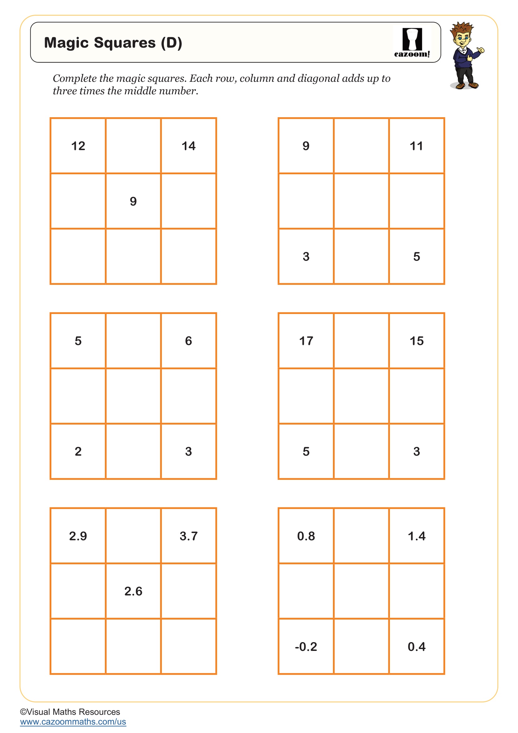 Preview of Magic Squares (D)
