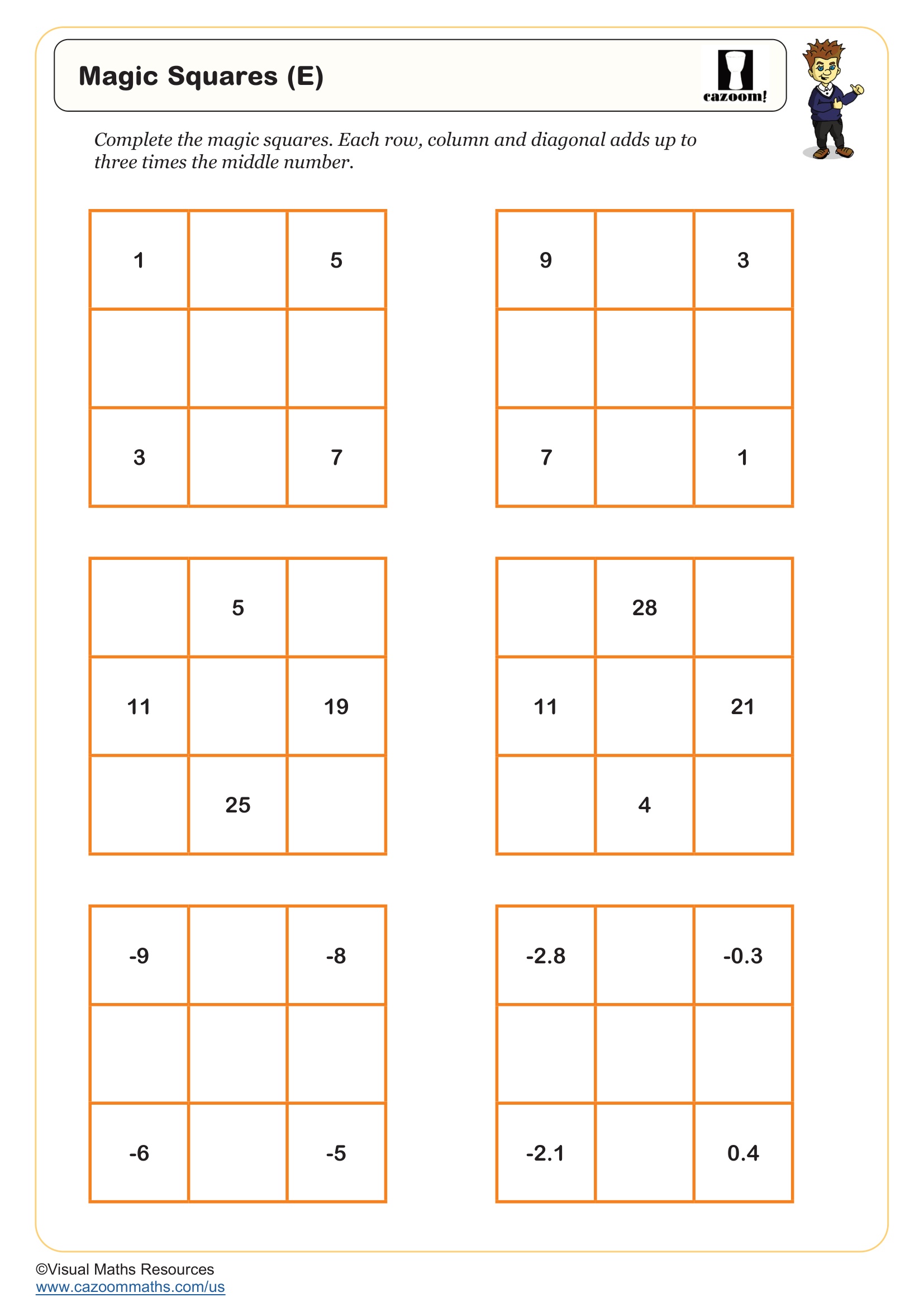 Magic Squares (E) Free Teaching Resource