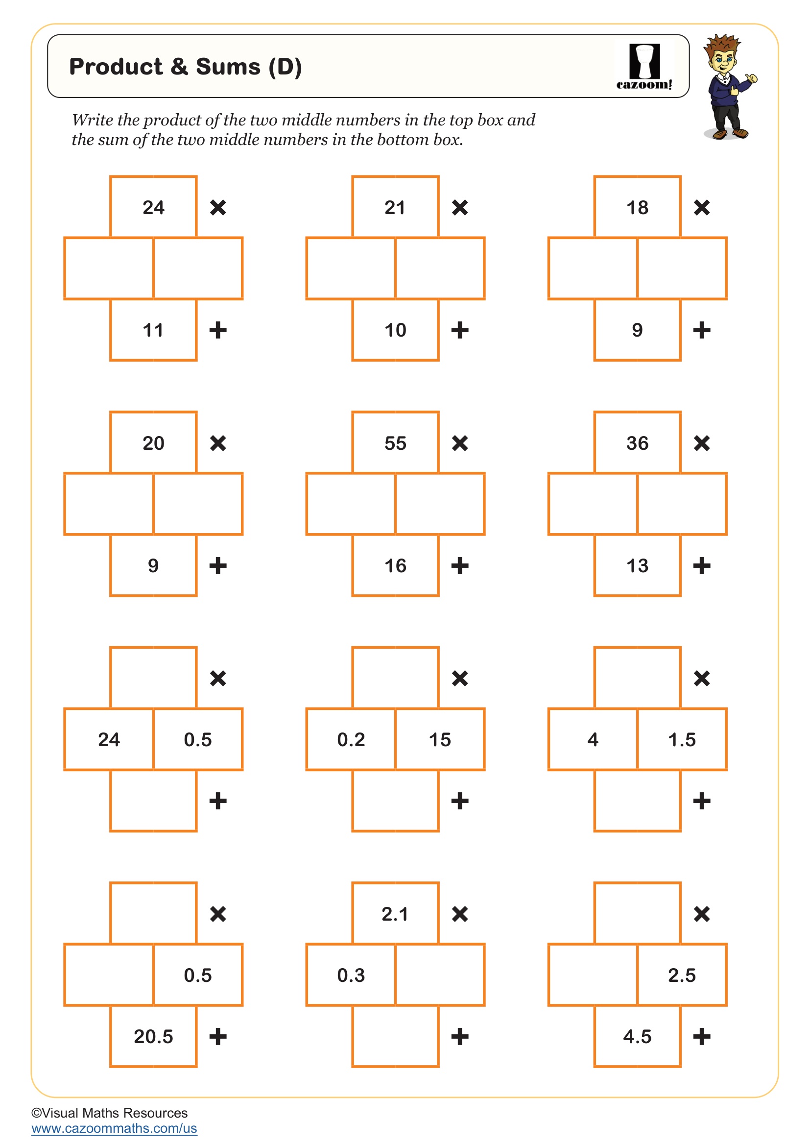 Preview of Products and Sums (D)