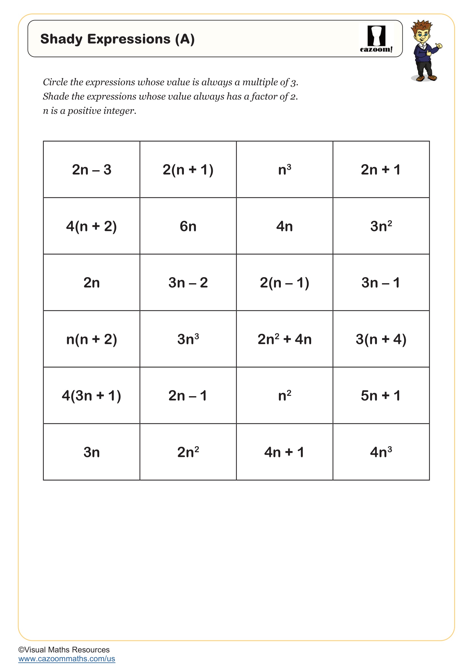 Shady Expressions (A) Free Teaching Resource