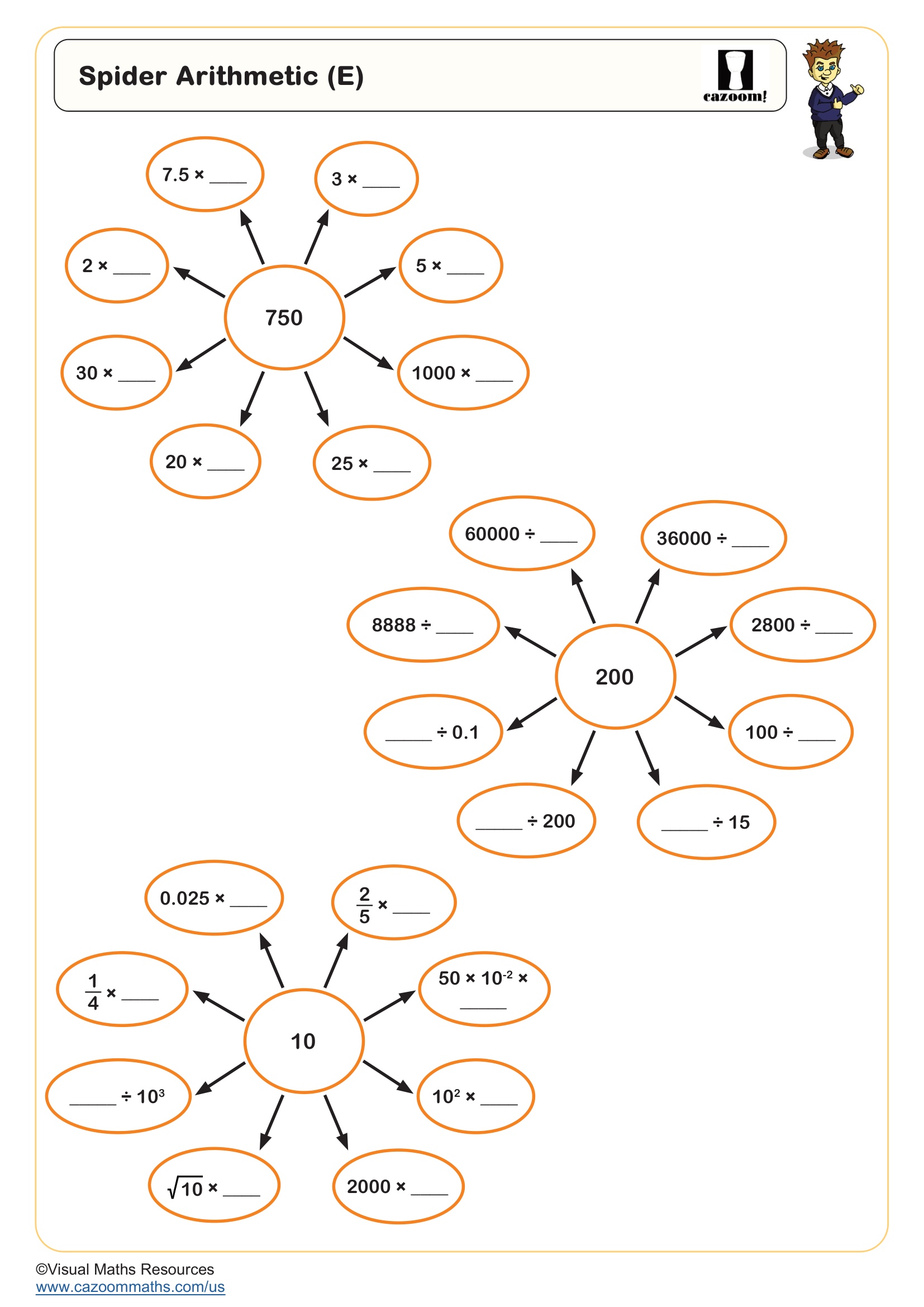 Spider Arithmetic (E) Free Teaching Resource