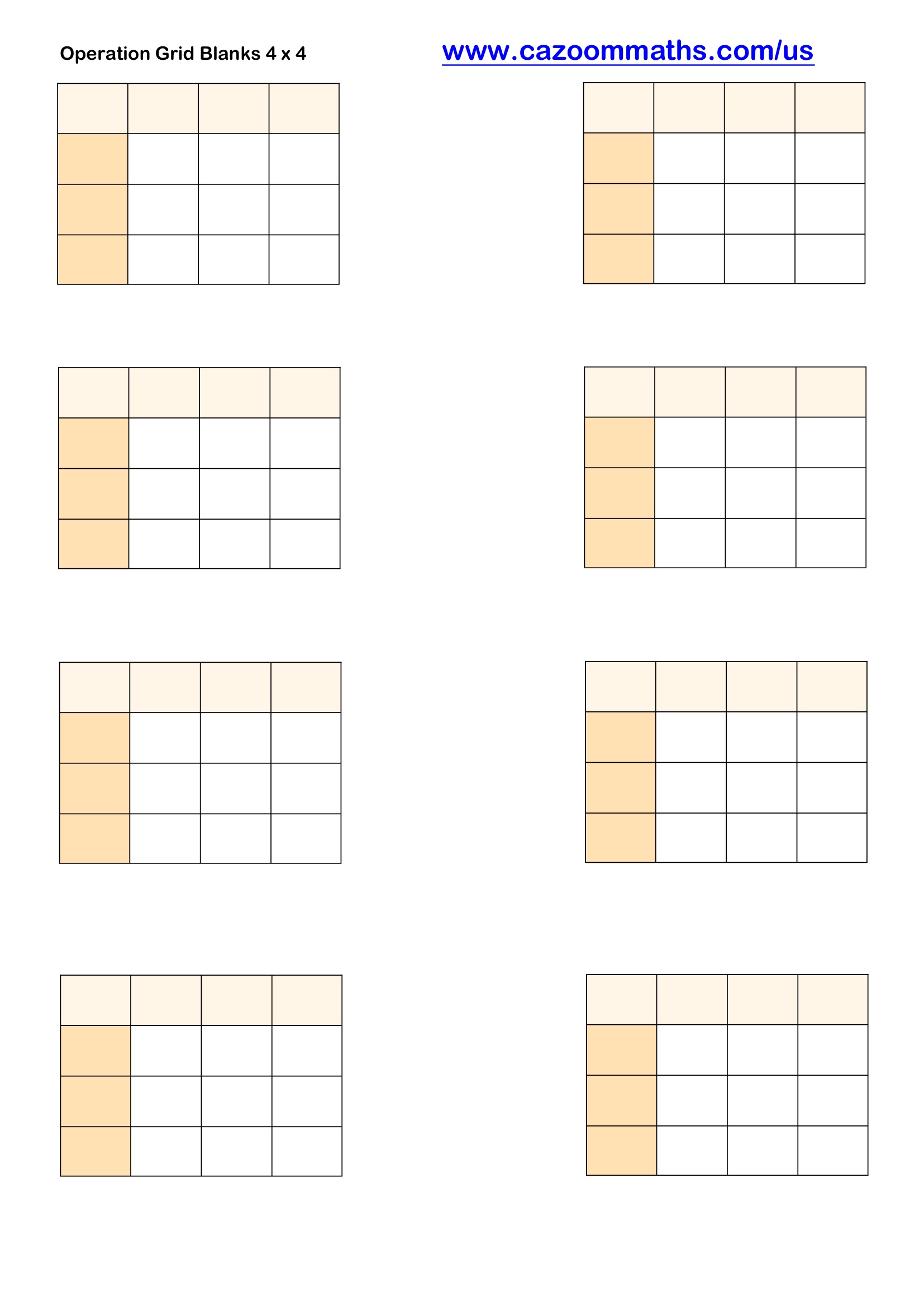 Preview of Operation Grid Blanks 4 x 4