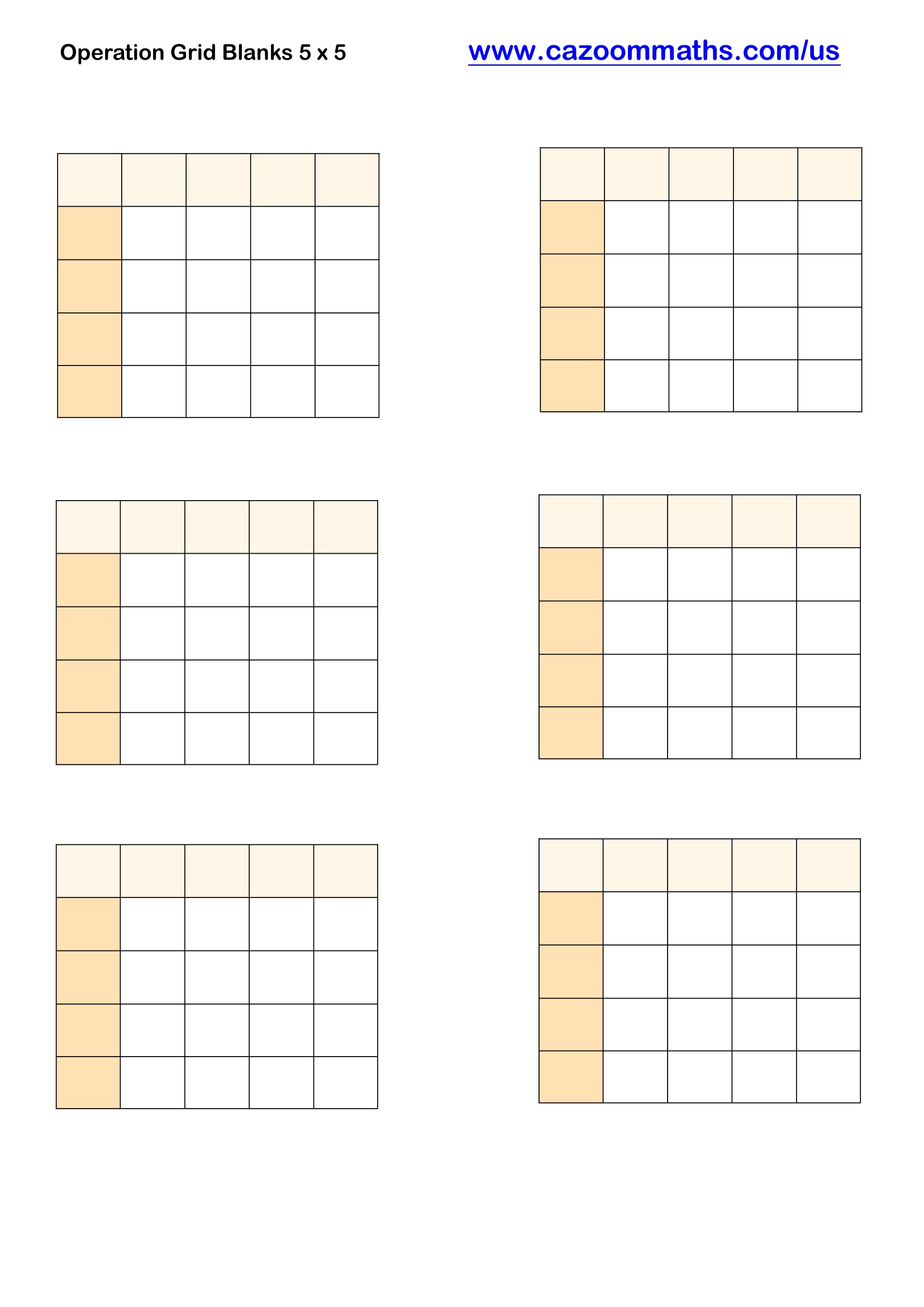 Preview of Operation Grid Blanks 5 x 5