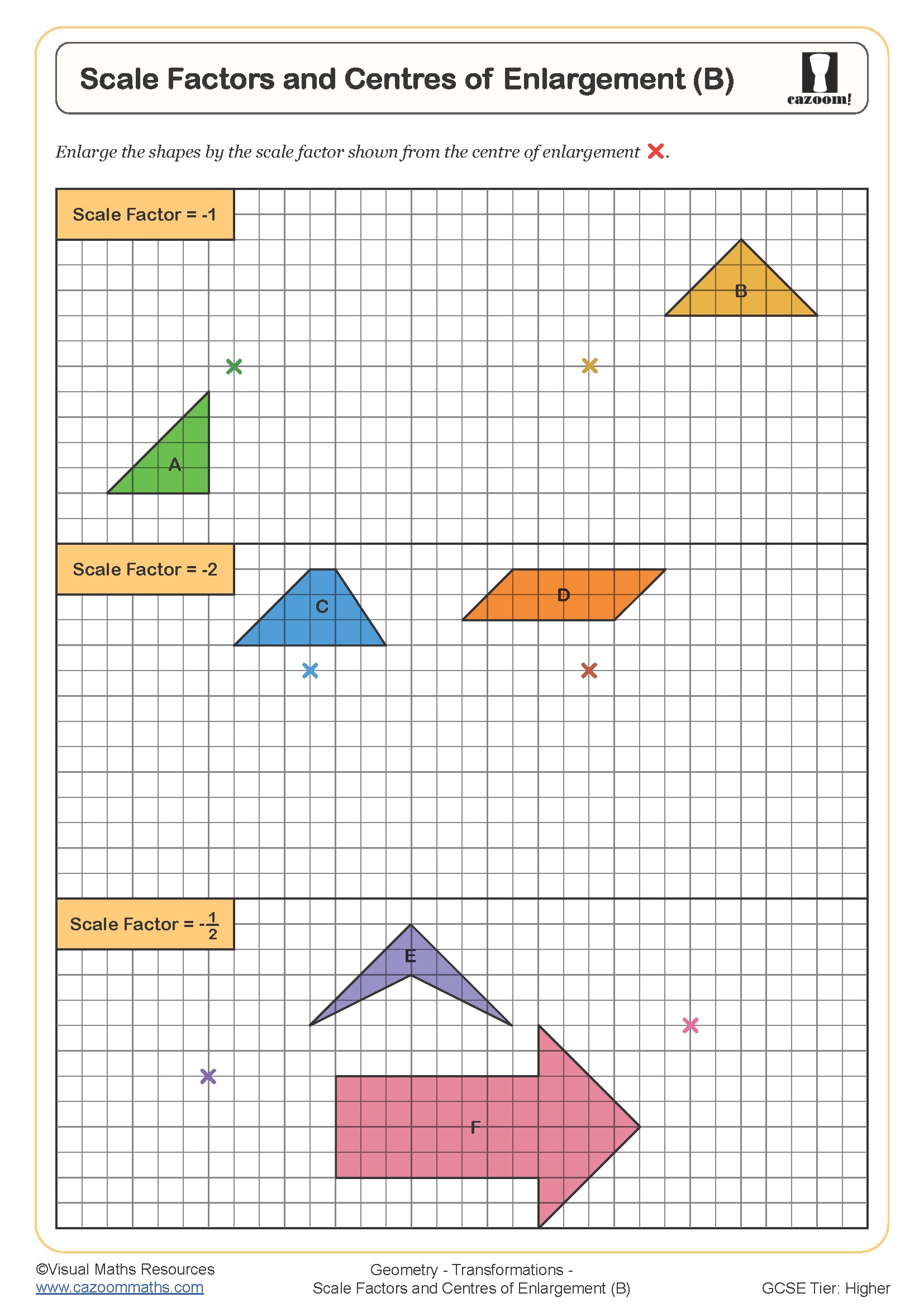 Preview of Scale Factors and Centres of Enlargement (B)
