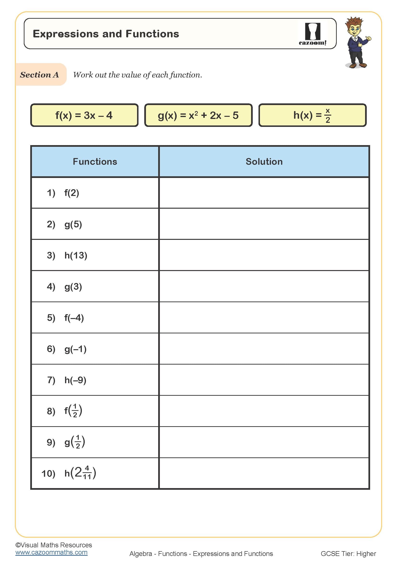 Preview of Expressions and Functions