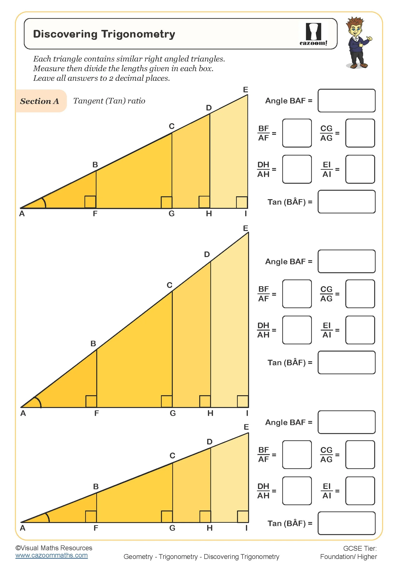 Discovering Trigonometry Investigation Worksheet