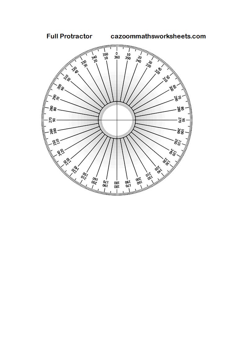 Preview of Printable Full Protractor